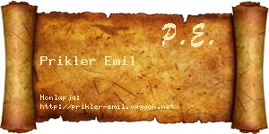 Prikler Emil névjegykártya